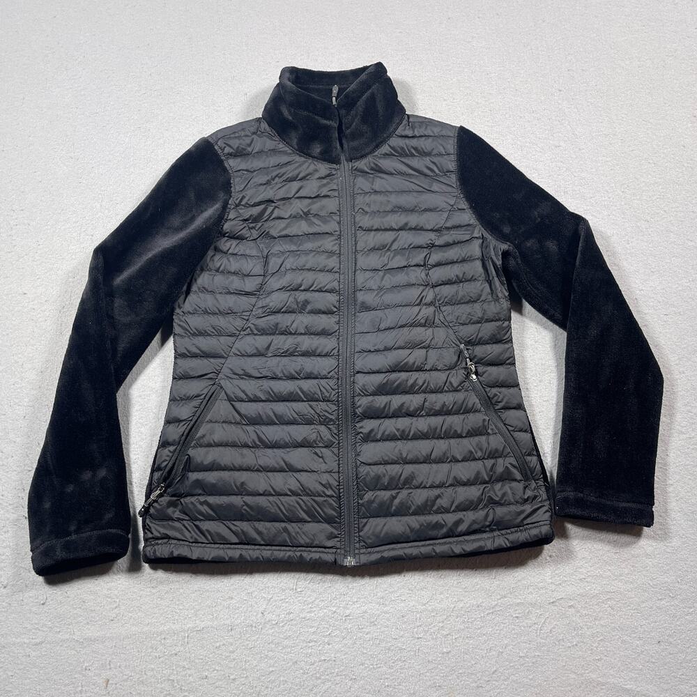 32 Degrees Jacket Women Small Faux Fur Down Puffer Black‎ Full Zip Warm Outdoors